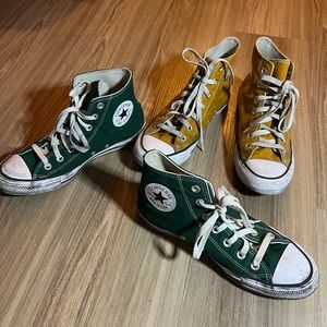 Forest Green & Burnt Yellow Chuck Taylor High Top Converse